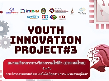 สาขาวิศวกรรมคอมพิวเตอร์
คณะวิศวกรรมศาสตร์และเทคโนโลยีอุตสาหกรรม
มหาวิทยาลัยราชภัฏสวนสุนันทา
เข้าร่วมกิจกรรมจัดอบรม Workshop
เตรียมความพร้อมสำหรับ Youth Innovation
Project #3